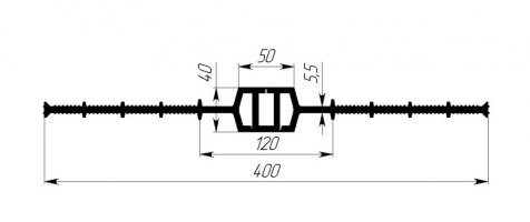 ГидроКонтур ЦД-400К50 (ПВХ-П) Центральная деформационная шпонка