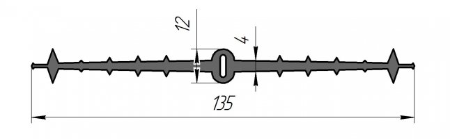 ГидроКонтур ЦДР-135К15 (ЭПДМ-резина) Центральная деформационная шпонка